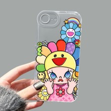 Ucuc iPhone 16E Kamera Korumalı Anti-Darbe Estetik Baskı Desenli Şeffaf Silikon Kılıf