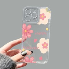 Ucuc iPhone 16 Pro Max Kamera Korumalı Anti-Darbe Estetik Baskı Desenli Şeffaf Silikon Kılıf