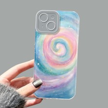 Ucuc iPhone 15 Kamera Korumalı Anti-Darbe Estetik Baskı Desenli Şeffaf Silikon Kılıf