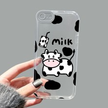 Ucuc iPhone 7/8/se 2020 2022 Kamera Korumalı Anti-Darbe Estetik Baskı Desenli Şeffaf Silikon Kılıf