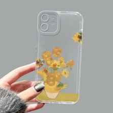 Ucuc iPhone 12 Kamera Korumalı Anti-Darbe Estetik Baskı Desenli Şeffaf Silikon Kılıf