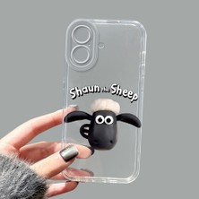 Ucuc iPhone 16 Kamera Korumalı Anti-Darbe Estetik Baskı Desenli Şeffaf Silikon Kılıf