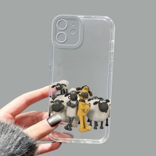 Ucuc iPhone 12 Kamera Korumalı Anti-Darbe Estetik Baskı Desenli Şeffaf Silikon Kılıf