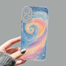 Ucuc iPhone 16 Kamera Korumalı Anti-Darbe Estetik Baskı Desenli Şeffaf Silikon Kılıf