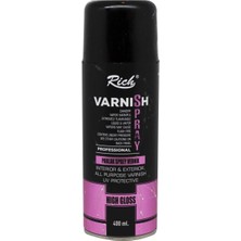 Rich Varnish 400 ml Parlak Spray Vernik Ahşap ve Seramik Üzerinde Kullanım İçin Dayanıklı