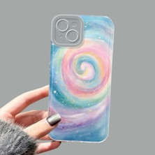 Ucuc iPhone 14 Plus Kamera Korumalı Anti-Darbe Estetik Baskı Desenli Şeffaf Silikon Kılıf