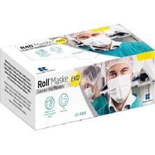 Roll Cerrahi Maske 3 Katlı Telli Eko 50 Adet Tek Kullanımlık Yüz Maskesi Filtrasyon Tip-II