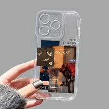 Ucuc iPhone 15 Pro Kamera Korumalı Anti-Darbe Estetik Baskı Desenli Şeffaf Silikon Kılıf