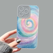 Ucuc iPhone 15 Pro Max Kamera Korumalı Anti-Darbe Estetik Baskı Desenli Şeffaf Silikon Kılıf