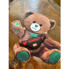 Gönülden Tasarım Sünger Çantalı 3 Boyutlu Ayı Arma Dikiş Aplike 28X28 cm