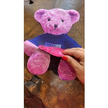 Gönülden Tasarım Sünger Çantalı Pembe Ayı Arma Dikiş Aplike 27X21 cm