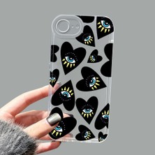 Ucuc iPhone 16E Kamera Korumalı Anti-Darbe Estetik Baskı Desenli Şeffaf Silikon Kılıf