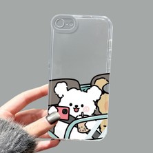 Ucuc iPhone 7/8/se 2020 2022 Kamera Korumalı Anti-Darbe Estetik Baskı Desenli Şeffaf Silikon Kılıf