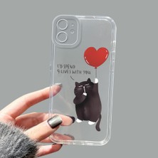 Ucuc iPhone 11 Kamera Korumalı Anti-Darbe Estetik Baskı Desenli Şeffaf Silikon Kılıf