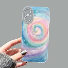 Ucuc iPhone 16 Kamera Korumalı Anti-Darbe Estetik Baskı Desenli Şeffaf Silikon Kılıf