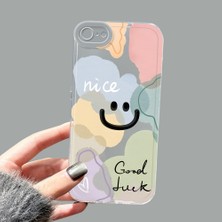 Ucuc iPhone 7/8/se 2020 2022 Kamera Korumalı Anti-Darbe Estetik Baskı Desenli Şeffaf Silikon Kılıf