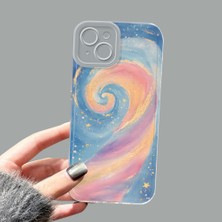Ucuc iPhone 14 Plus Kamera Korumalı Anti-Darbe Estetik Baskı Desenli Şeffaf Silikon Kılıf