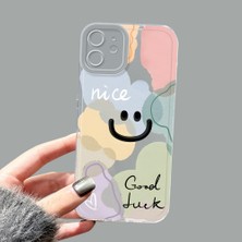Ucuc iPhone 12 Kamera Korumalı Anti-Darbe Estetik Baskı Desenli Şeffaf Silikon Kılıf