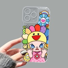 Ucuc iPhone 15 Pro Max Kamera Korumalı Anti-Darbe Estetik Baskı Desenli Şeffaf Silikon Kılıf