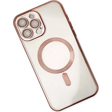 Gray Line Gry  iPhone 13 Pro Kılıf Kross Magneticsafe Kapak - Rose Nel1