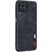 Gray Line Gry  Samsung Galaxy M33 Kılıf Loop Deri Silikon - Lacivert Nel1