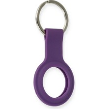 Gray Line Gry  Airtag Silikon Kılıf - Mor Nel1