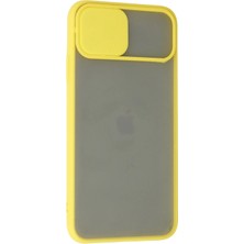 Gray Line Gry  iPhone 11 Pro Kılıf Palm Buzlu Kamera Sürgülü Silikon - Sarı Nel1