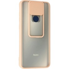 Gray Line Gry  Xiaomi Redmi Note 9 Kılıf Palm Buzlu Kamera Sürgülü Silikon - Pembe Nel1