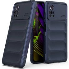 Gray Line Gry  Xiaomi Poco X4 Pro 5g Kılıf Optimum Silikon - Lacivert Nel1