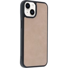 Gray Line Gry  iPhone 14 Kılıf Aras Deri Kapak - Pudra Nel1