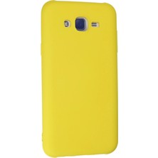 Gray Line Gry  Samsung Galaxy J7 Kılıf Nano Içi Kadife Silikon - Sarı Nel1