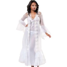 Sb Shopping Beyaz Dantelli Sabahlık &amp; Gecelik Takım 2' Li