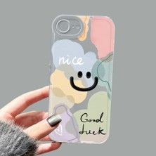 Ucuc iPhone 16E Kamera Korumalı Anti-Darbe Estetik Baskı Desenli Şeffaf Silikon Kılıf