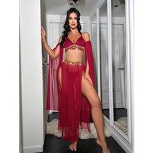 Gecem Giyim Kadın Fantazi Kırmızı Özel Tasarım Harem Fantezi Kostüm 2271