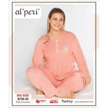 Gecem Giyim Alperi B790-38 Battal Kadın Uzun Kol Pijama Takımı