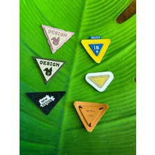 Gönülden Tasarım 6 Adet Üçgen Tasarım Deri Arma Seti Dikiş Giyim Çanta Aksesuarı