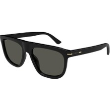Gucci Gg 1726S 001 56 Unisex Oval Siyah Kemik Güneş Gözlüğü