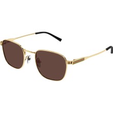 Gucci Gg 1876S 002 50 Unisex Kare Gold Metal Güneş Gözlüğü