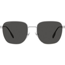 Burberry  3142 100587 55  Unisex Gümüş Geometrik Çerçeve Güneş Gözlüğü