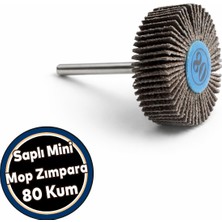 Nzb Saplı Pimli Mini Flap Yaprak Mop Zımpara Taşı 1 Adet Matkap Dremel Uyumlu Taşlama Aksesuarı (80 Kum)