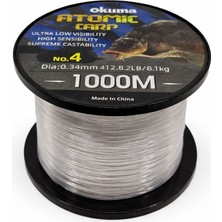 Okuma Atomic Carp Nylon Clear Color 1000M Misina 0.37MM