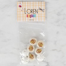 Kanyon Prime Loren Crafts 8 Li Krem Emzik Düğme - 674