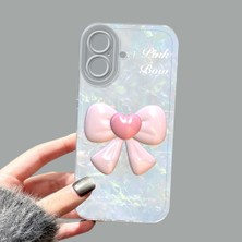 Ucuc iPhone 16 Kamera Korumalı Anti-Darbe Estetik Baskı Desenli Şeffaf Silikon Kılıf