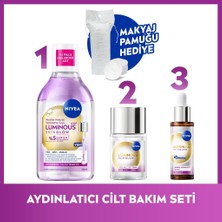 Nivea Skin Glow Aydınlatıcı Bakım Rutini, Makyaj Temizleme Suyu 400ML, Serum ve Tonik 100ML, Pamuk Hediye