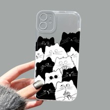 Ucuc iPhone 11 Kamera Korumalı Anti-Darbe Estetik Baskı Desenli Şeffaf Silikon Kılıf