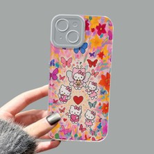 Ucuc iPhone 15 Kamera Korumalı Anti-Darbe Estetik Baskı Desenli Şeffaf Silikon Kılıf