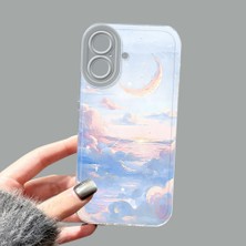 Ucuc iPhone 16 Kamera Korumalı Anti-Darbe Estetik Baskı Desenli Şeffaf Silikon Kılıf