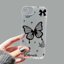 Ucuc iPhone 16E Kamera Korumalı Anti-Darbe Estetik Baskı Desenli Şeffaf Silikon Kılıf