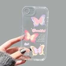 Ucuc iPhone 16E Kamera Korumalı Anti-Darbe Estetik Baskı Desenli Şeffaf Silikon Kılıf