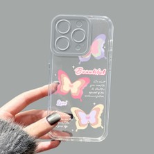 Ucuc iPhone 15 Pro Kamera Korumalı Anti-Darbe Estetik Baskı Desenli Şeffaf Silikon Kılıf